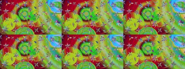 Raster düz çiçek çizim deseni. Yeşil renkli çiçekler. Tasarım hediye paketi, tebrik kartları, posterler ve afiş tasarımı.