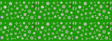 Raster illüstrasyonu. 3D çiçekler, eskiz. Yeşil renklerde.