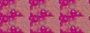 Sabıka fotoğraflarında, bebek kıyafetlerinde, duvar kâğıtlarında, paket kutularında falan kullanılabilir. Zarif, parlak ve eskiz pembe çiçek deseni tasarımı.