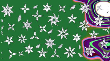 Raster illüstrasyonu. Düz Çiçek Elementleri Tasarımı. Çiçek deseni. Renkli Bahar Teması eskiz kalıbı. Chichi kumaş deseni çiz.