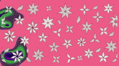 Bahar çiçekleriyle güzel bir çiçek deseni çizmişsin. Raster illüstrasyonu. Güzel kumaş deseni.