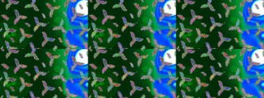 Raster Noel soyut renkli arka plan ve düşen kar tanesi. Noel süslemeleri ve Noel süslemeleri.