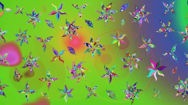 Yeşil yapraklı yabani çiçekler. Eskiz arkaplan modeli. Raster illüstrasyonu. Suluboya, elle çizilmiş.