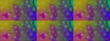 Chichi 'nin kumaş kalıbını çiz. Renkli Bahar Teması eskiz kalıbı. Raster illüstrasyonu. Çiçek deseni. Düz Çiçek Elementleri Tasarımı.