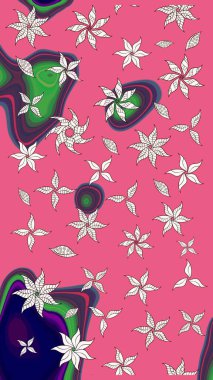 Raster suluboya çiçek deseni, narin çiçekler, pembe çiçekler, tebrik kartı şablonu. Raster Güzel kumaş deseni.