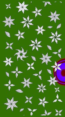 Yeşil renklerde. Raster illüstrasyonu. Çiçek. Taslak dekoratif arka plan, çiçek mandala.