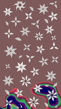 Raster Güzel kumaş deseni. Çiçek arkaplan ile soyut zarafet çizim deseni.