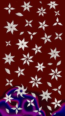 Kumaş, tekstil, duvar kağıdı baskısı için. Eski usul. Raster. Tomurcukları çiçek olan sevimli bir çiçek deseni. Eskiz geçmişi. Raster illüstrasyonu.