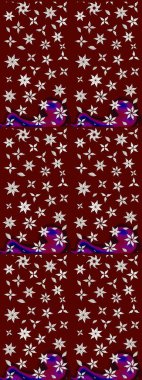 El çizimi Raster çizimi. Çizim çiçek deseni duvar kağıdı, web sitesi arka planı, ambalaj kağıdı, davetiye, broşür, afiş veya web sitesi için kullanılabilir. Parlak elementlerin.