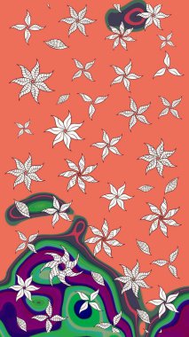 Küçük çiçekte güzel bir desen. Çiçekli yaz çiçekleri. Moda baskıları için zarif bir şablon. Motley illüstrasyonu. Robot resim. Küçük renkli çiçekler..