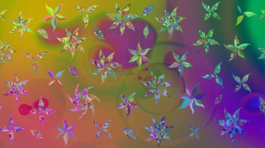 Çiçek yeşili eskiz deseni. Raster çiçek izi. Klasik taslak çizimi. Raster Yumuşak kumaş deseni.