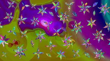 Raster. Kahverengi renkte güzel çiçekler, suluboya desenli eskiz deseni, duvar kağıdı, kart veya kumaş için fayanslı..