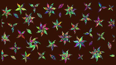 Çiçek desenli raster, kahverengi çizgi grafik desenli soyut raster arkaplan. Modern stil dokusu.