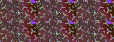 Snowflakes desen. Kar tanesi renkli desen. Raster kar taneleri arka plan. Raster resim. Renk arka plan üzerinde izole soyut kar taneleri ile düz tasarım.