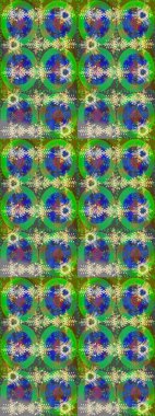 Raster illüstrasyonu. Yeşil, mavi ve kahverengi renkli kar taneleri. Kar tanesi raster deseni. Renkli arka planda izole tatlı kar taneleri.