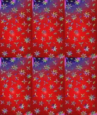 Renkli süs kenarı. Çizim kalıbı. Raster illüstrasyonu. Kırmızı renklerde. Hint süsü. Çiçek duvar kağıdı.