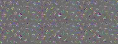 Kabile sanatı boho baskısı, klasik çiçek arkaplanı. Soyut etnik raster çizim kalıbı. Arkaplan dokusu, duvar kağıdı, gri renkli çiçek teması.