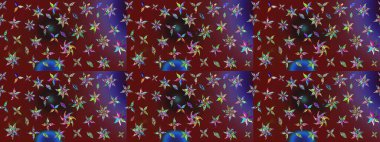 Ultraviyole kumaş deseni. Raster illüstrasyonu. Çizim kalıbı. Organik motif arkaplanı.