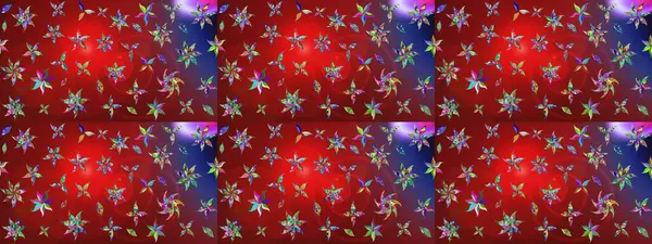 Kırmızı renkte etnik çiçeklerle süslenmiş zarif bir eskiz şekli. Raster Çiçek İllüstrasyon Şirin Tekstil.