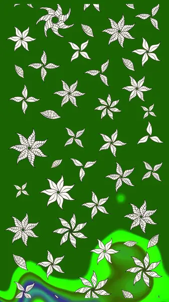 Yaz çiçekleri teması. Suluboya resim taklit Raster çizimi. Klasik çiçekler. El çizimi, soyut ve süslü elementler. Yeşil renkler.