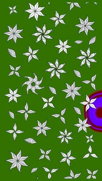 Yeşil renklerde. Raster illüstrasyonu. Çiçek. Taslak dekoratif arka plan, çiçek mandala.