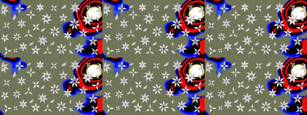 Çiçekli karalama şeklinde Raster çiçek deseni. Nazikçe, güzel çiçek arkaplanı. Yeşil renkte çiçekler.