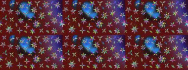 Kırmızı renklerde. Raster illüstrasyonu. Raster illüstrasyonundaki çiçek desenli çizim. Güzel kumaş deseni.