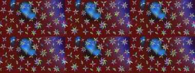 Kırmızı renklerde. Raster illüstrasyonu. Raster illüstrasyonundaki çiçek desenli çizim. Güzel kumaş deseni.