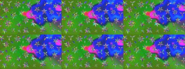 Raster illüstrasyonu. Güzel, parlak, pürüzsüz kumaş, tuval. Eski moda arka plan. Desen, çizim, çiçek sınırı. Kıvırcık, parlak örgü. Çiçeklerin çelengi.