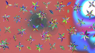 Çiçekli karalama şeklinde Raster çiçek deseni. Nazik, sevimli çiçek arkaplanı. Pembe renkte çiçekler.