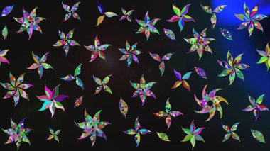 Raster illüstrasyonundaki çiçek desenli çizim. Suluboya tarzında gri renkte çiçekler.