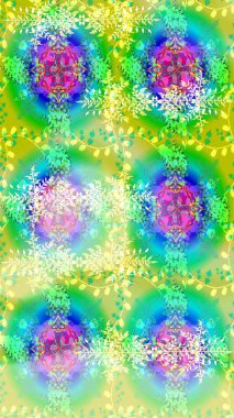 Yeşil, mavi ve nötr renklerde şirin soyut kar tanesi raster tasarımı. Yeni yıl kar tanesi. Düz kar karalama ikonları, kar taneleri silueti Noel afişi için, kartlar.