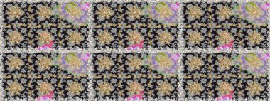 Kusursuz soyut bir arkaplan. Oriental raster klasik gri ve altın desenli. Raster illüstrasyonu.