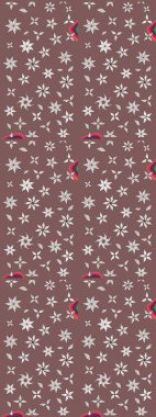 Raster illüstrasyonundaki çiçek desenli çizim. Suluboya tarzında kahverengi renkte çiçekler.