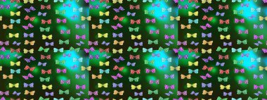 Yeşil renkli şirin kelebek çizimi. Tekstil, duvar kâğıtları, web sayfası arkaplanları ve yüzey dokuları için mükemmel. Tropikal temalı kelebek deseni. Raster illüstrasyonu.