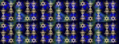 Kabile sanatı boho baskısı, klasik çiçek arkaplanı. Arkaplan dokusu, duvar kağıdı, çiçek teması mavi, siyah ve gri renkler. Soyut etnik raster çizim kalıbı.