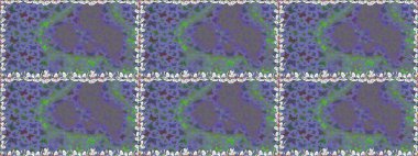 Kusursuz desen. Raster. Kağıt, kumaş ve ambalaj için uygun. Menekşe üzerinde kelebekler ve nötr şirin bir arka plan.