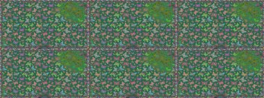 Erkekler, kızlar, elbiseler, duvar kağıtları için soyut, pürüzsüz desen. Raster illüstrasyonu. Fantezi sevimli illüstrasyon. Mavi ve yeşil arka plandaki suluboya kelebeklerin.