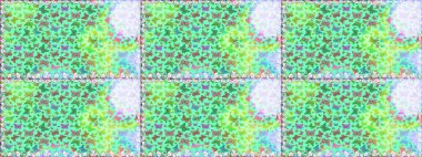 Raster illüstrasyonu. Kusursuz desen. Mavi ve yeşil renkler üzerine illüstrasyon. Karala, karala, karala. Tekstil baskısı için ekose kelebek.