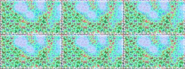 Renkli folklorlu, kelebekli kusursuz desen. Paketleme, kağıt ve kumaş için uygun. Mavi ve nötr arkaplanda renkli kelebekler.