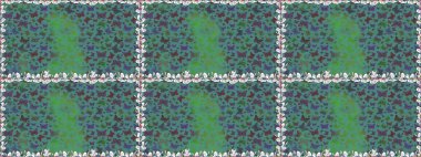 Kağıt, kumaş ve ambalaj için uygun. Kusursuz. Raster illüstrasyonu. Mavi ve yeşil arka planda renkli kelebek koleksiyonu. Kart, baskı ve davetiye için basit kadınsı desen.