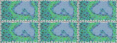 Raster. Kumaş, tekstil, baskı ve davetiye örnekleri. Mavi ve yeşil arka planda uçan güzel kelebek. Doğadaki güzellik. Kusursuz desen.