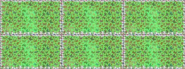 Kumaş, kağıt, ambalaj kâğıdı ve duvar kağıdı tasarımı için harika bir arka plan. Raster. Kelebek deseni yeşil ve kahverengi. Kusursuz..