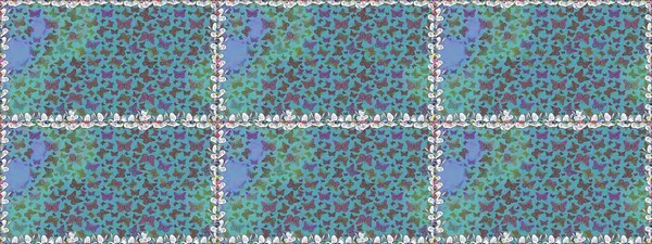 Mavi ve kahverengi kelebekler. Raster illüstrasyonu. Kusursuz. Egzotik hayvanlar. Kumaş, kağıt, ambalaj kağıdı ve duvar kağıdı tasarımı için mükemmel bir arkaplan.