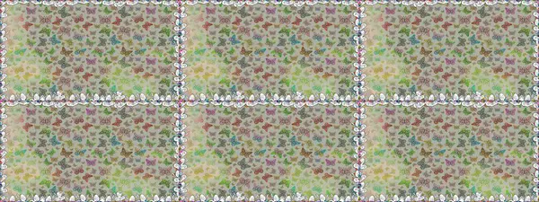 Karala, karala, karala. Gri ve nötr renkte bir resim. Gri ve nötr bir arkaplanda renksiz bir kelebek deseni. Raster..