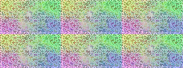 Renkli kelebeklerin kusursuz arka planı. Raster illüstrasyonu. Giysi tasarımı için tarafsız ve mavi arkaplan dekorasyonu.