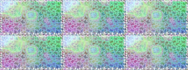 Çocuk kelebeklerin pürüzsüz deseni. Tarafsız ve mavi arka planda güzel renkli kelebekler. Raster Moda Kelebekleri Çocuk Duvar Kağıdı.