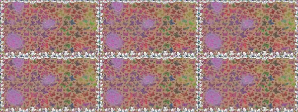 Bej ve nötr renklerde resimler. Erkekler, kızlar, kıyafetler, duvar kağıtları için soyut bir model. Raster. Fantezi çizimi. Bir sürü kelebek ve kusursuz desen..