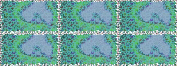 Raster. Kumaş, tekstil, baskı ve davetiye örnekleri. Mavi ve yeşil arka planda uçan güzel kelebek. Doğadaki güzellik. Kusursuz desen.