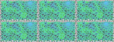 Raster. Kelebeklerle kusursuz desen. Tekstil, kumaş, baskı ve davetiye geçmişi. Yeşil ve mavi renkli illüstrasyon.